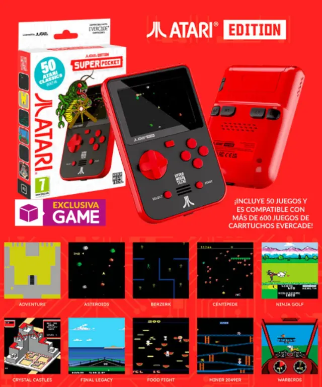 Consigue Evercade Super Pocket Atari con sus 50 juegos clásicos