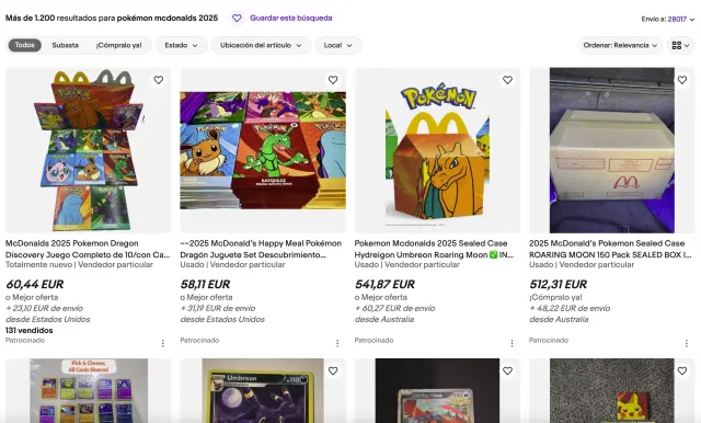 Las nuevas cartas y coleccionables de Pokémon en McDonalds han alcanzado  unos precios loquísimos en eBay, una semana después del lanzamiento