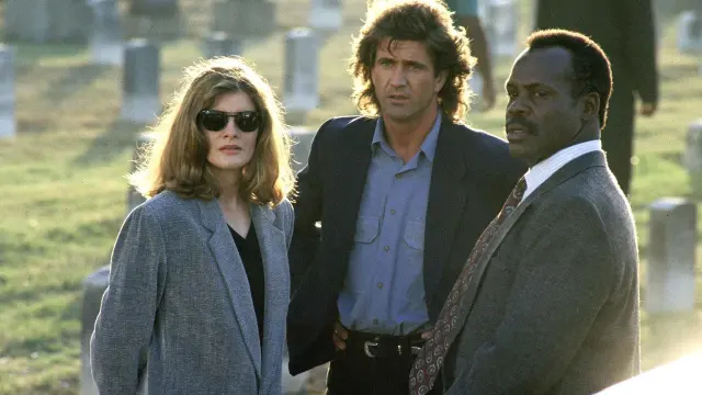 Rene Russo, Mel Gibson y Danny Glover en Arma letal 3 (1992)