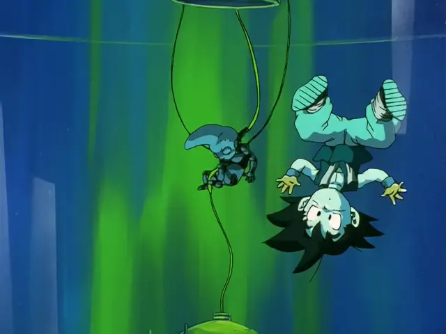 Baby lucha contra los saiyans en el episodio 22 de Dragon Ball GT
