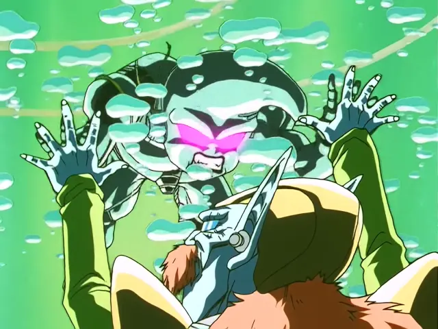 Baby lucha contra los saiyans en el episodio 22 de Dragon Ball GT