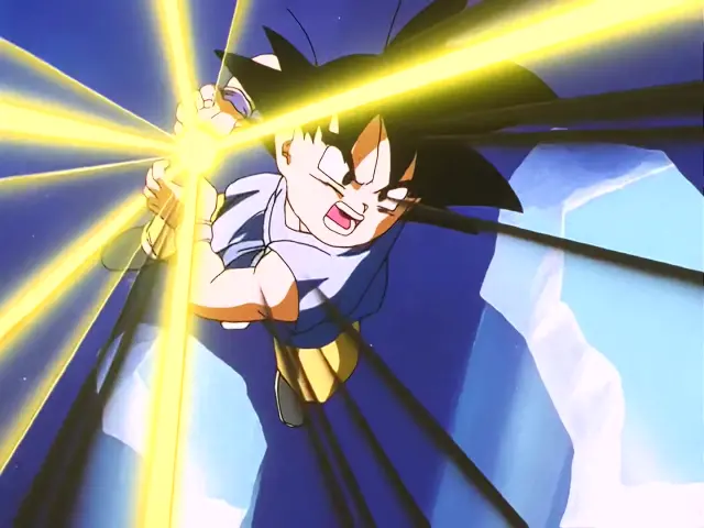 Baby lucha contra los saiyans en el episodio 22 de Dragon Ball GT