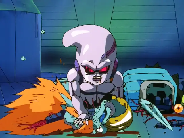 Baby asesina al Dr. Mu en el episodio 22 de Dragon Ball GT