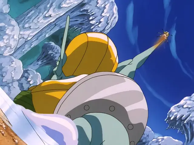 Goku, Trunks y Pan matan a Rilld con un triple Kame Hame Ha