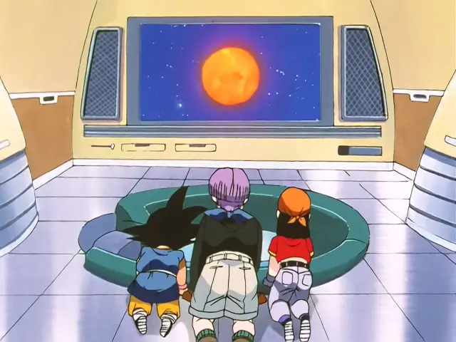 Goku, Pan y Trunks salvan a un misterioso niño en mitad del espacio en el episodio 23 de Dragon Ball GT
