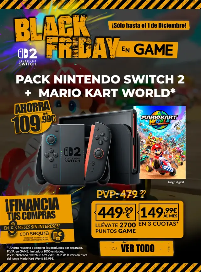 NSW2 + Mario Kart World por 449,99€ (1920 x 2600)