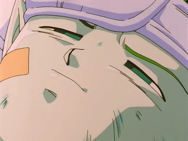 Baby estrangula a Trunks en el episodio 24 de Dragon Ball GT
