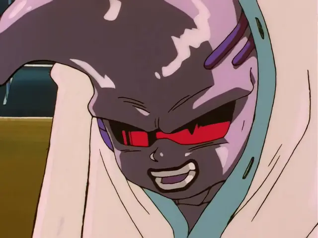 Baby estrangula a Trunks en el episodio 24 de Dragon Ball GT