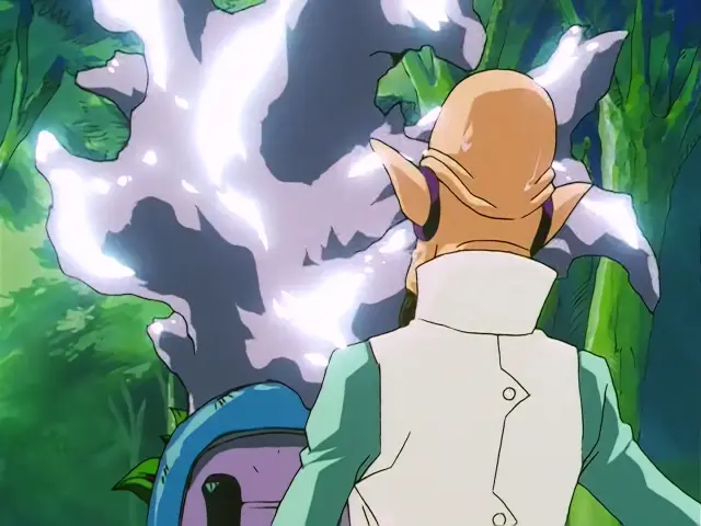Baby estrangula a Trunks en el episodio 24 de Dragon Ball GT
