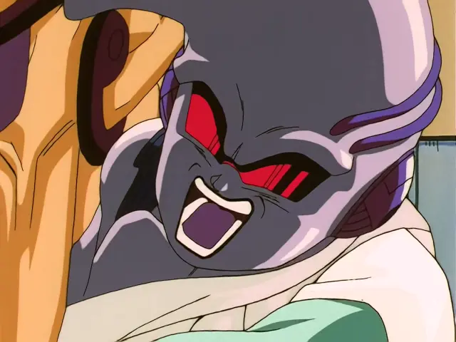 Baby estrangula a Trunks en el episodio 24 de Dragon Ball GT