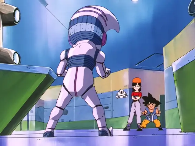 Baby posee a Trunks en el episodio 24 de Dragon Ball GT