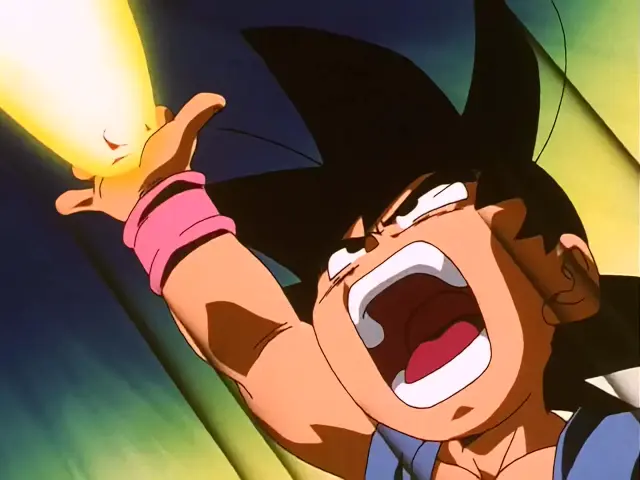 Baby posee a Trunks en el episodio 24 de Dragon Ball GT