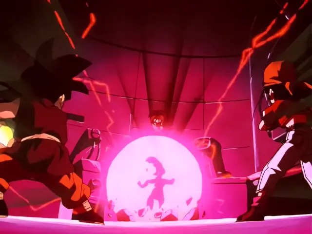 Baby posee a Trunks en el episodio 24 de Dragon Ball GT