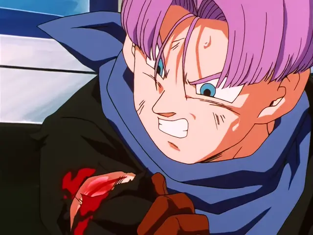 Baby posee a Trunks en el episodio 24 de Dragon Ball GT