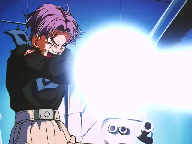 Baby posee a Trunks en el episodio 24 de Dragon Ball GT
