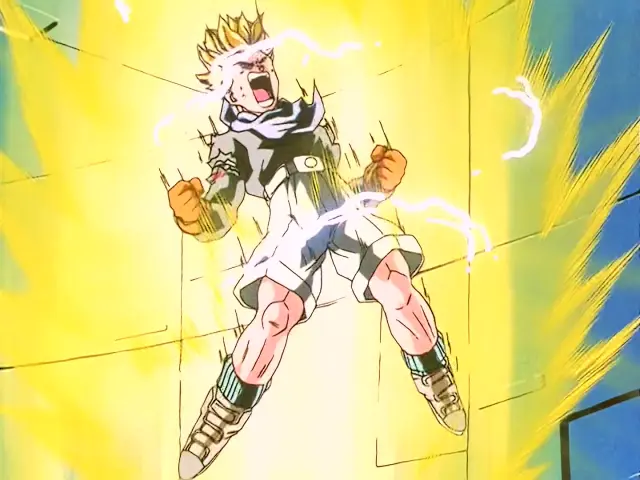 Baby posee a Trunks en el episodio 24 de Dragon Ball GT