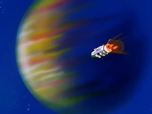 Baby se carga a toda la tripulación de un transbordador espacial en Dragon Ball GT.
