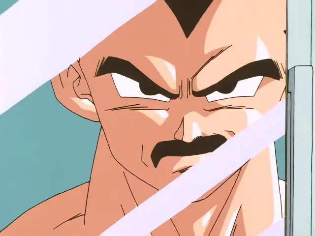 Vegeta se afeita el bigote en el episodio 25 de Dragon Ball GT