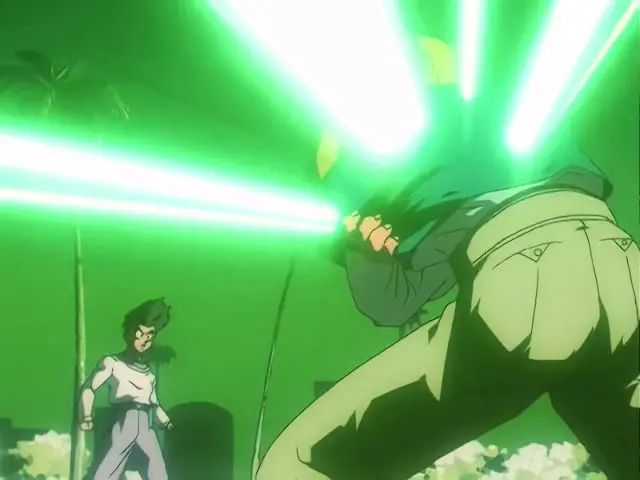 Baby aterroriza a la población destrozando el cuerpo de un ciudadano en el episodio 25 de Dragon Ball GT.