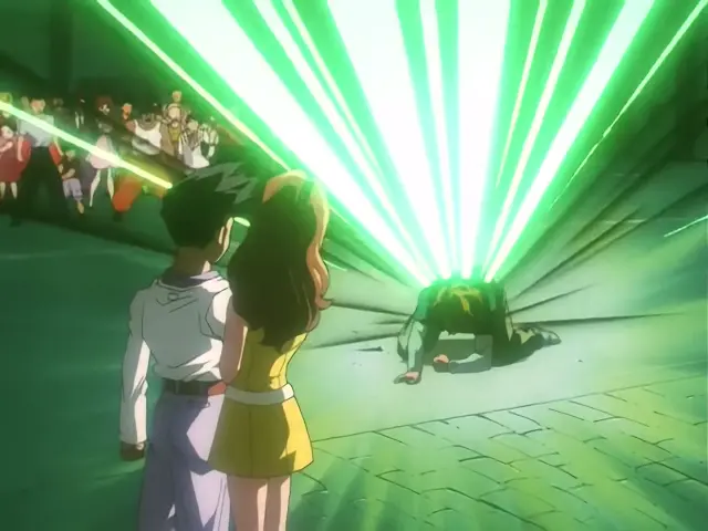 Baby aterroriza a la población destrozando el cuerpo de un ciudadano en el episodio 25 de Dragon Ball GT.