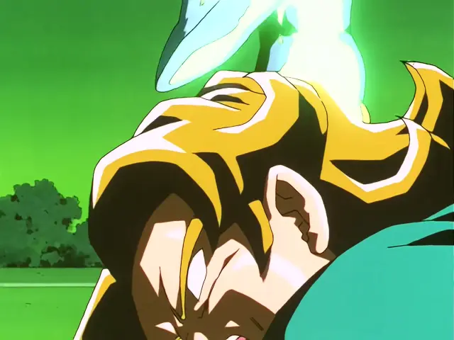 Baby aterroriza a la población destrozando el cuerpo de un ciudadano en el episodio 25 de Dragon Ball GT.