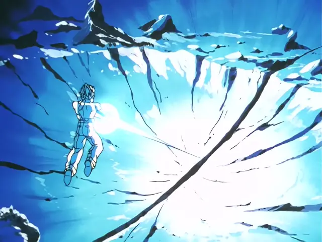 Gohan, poseído por Baby, destroza a Piccolo con un Kame Hame Ha en Dragon Ball GT