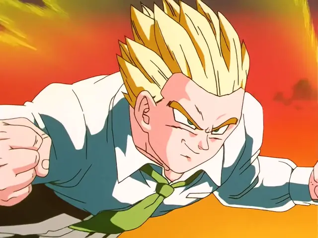 Vegeta y Bra son atacados por Gohan Baby en el episodio 27 de Dragon Ball GT