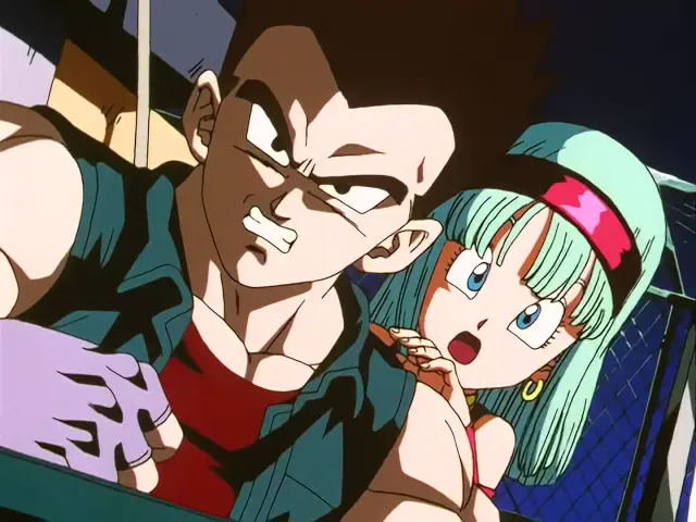 Vegeta y Bra son atacados por Gohan Baby en el episodio 27 de Dragon Ball GT