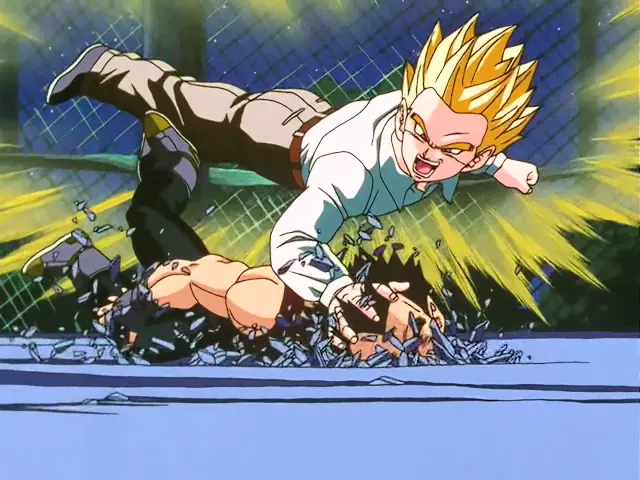 Gohan Baby posee a Vegeta con la ayuda de Goten en el episodio 27 de Dragon Ball GT