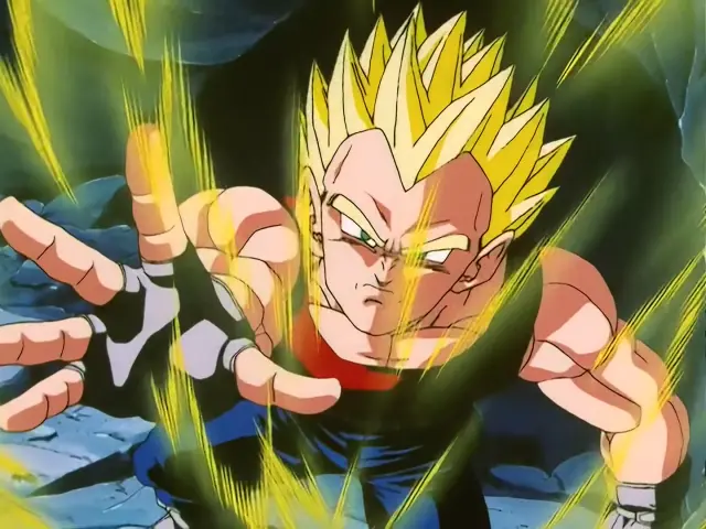 Gohan Baby posee a Vegeta con la ayuda de Goten en el episodio 27 de Dragon Ball GT