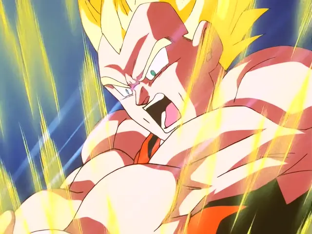 Gohan Baby posee a Vegeta con la ayuda de Goten en el episodio 27 de Dragon Ball GT