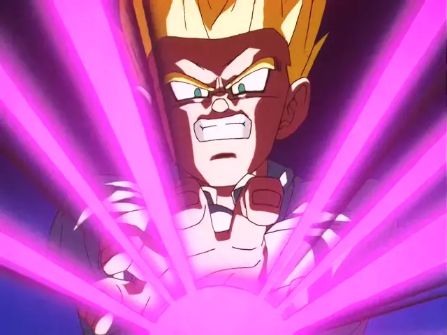 Gohan Baby posee a Vegeta con la ayuda de Goten en el episodio 27 de Dragon Ball GT