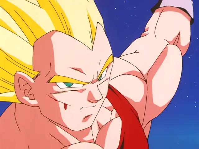 Gohan Baby posee a Vegeta con la ayuda de Goten en el episodio 27 de Dragon Ball GT