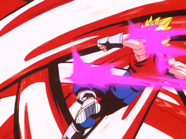 Gohan Baby posee a Vegeta con la ayuda de Goten en el episodio 27 de Dragon Ball GT