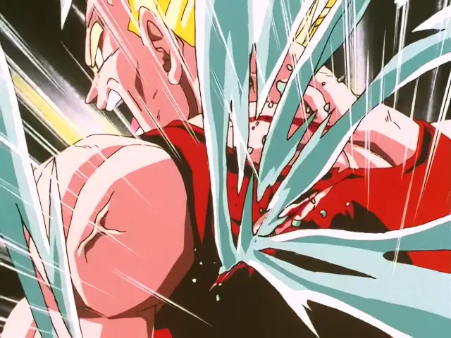Gohan Baby posee a Vegeta con la ayuda de Goten en el episodio 27 de Dragon Ball GT