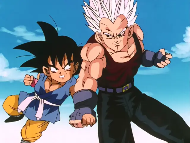 Goku Super Saiyan 3 no puede hacer nada contra Vegeta Baby en Dragon Ball GT
