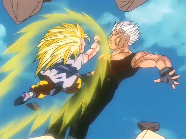 Goku Super Saiyan 3 no puede hacer nada contra Vegeta Baby en Dragon Ball GT