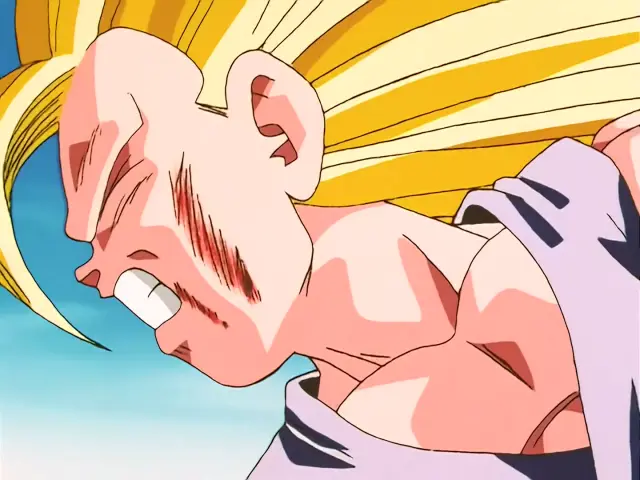 Goku Super Saiyan 3 no puede hacer nada contra Vegeta Baby en Dragon Ball GT