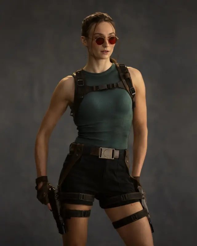 Sophie Turner como Lara Croft en la serie de Tomb Raider para Prime Video