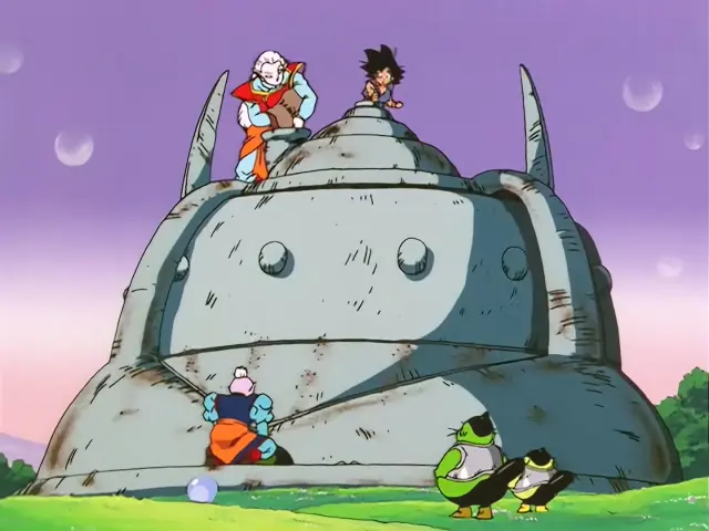 Pan lanza laxantes a los tsufurs para que expulsen los huevos de Baby en el episodio 31 de Dragon Ball GT