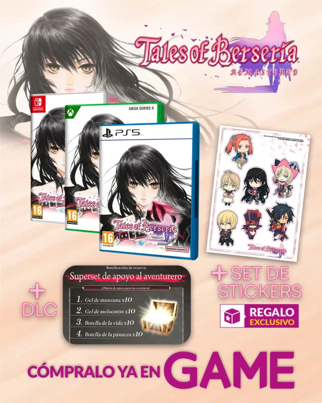 Reserva Tales of Berseria Remastered en GAME y llévate un set de pegatinas exclusivo de regalo