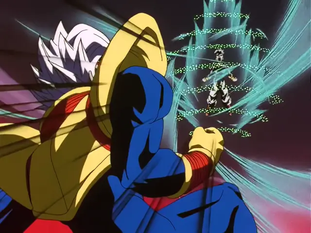 Super Uub contra Vegeta Baby en el episodio 33 de Dragon Ball GT