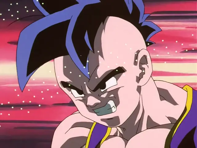 Super Uub contra Vegeta Baby en el episodio 33 de Dragon Ball GT
