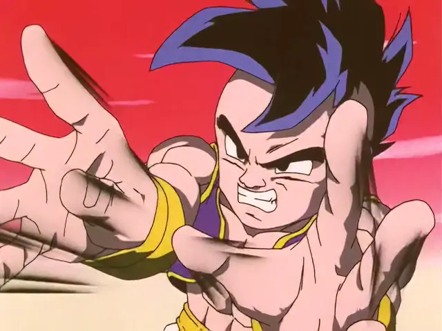 Super Uub contra Vegeta Baby en el episodio 33 de Dragon Ball GT