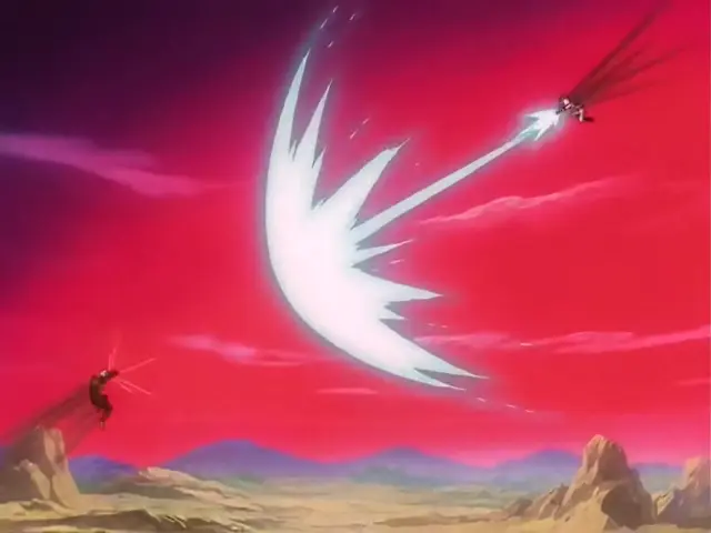 Super Uub contra Vegeta Baby en el episodio 33 de Dragon Ball GT