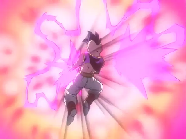 Super Uub contra Vegeta Baby en el episodio 33 de Dragon Ball GT
