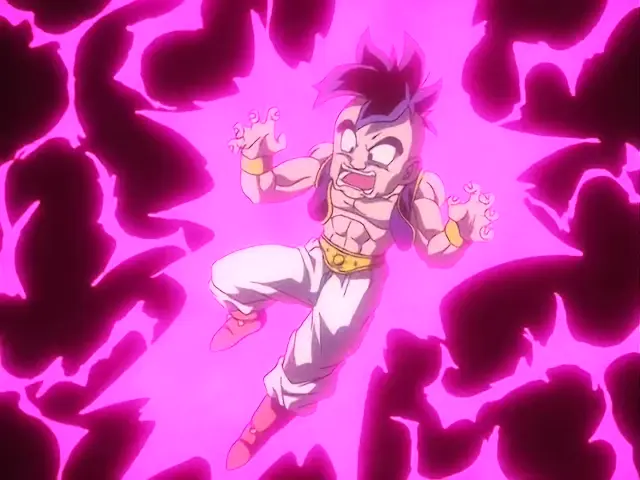 Super Uub contra Vegeta Baby en el episodio 33 de Dragon Ball GT