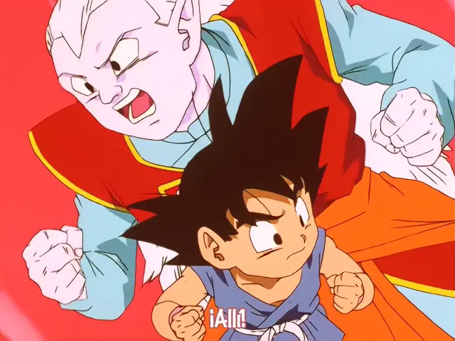 Super Uub contra Vegeta Baby en el episodio 33 de Dragon Ball GT