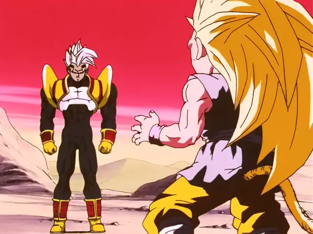 Goku se transforma en Ohzaru Dorado en el episodio 33 de Dragon Ball GT