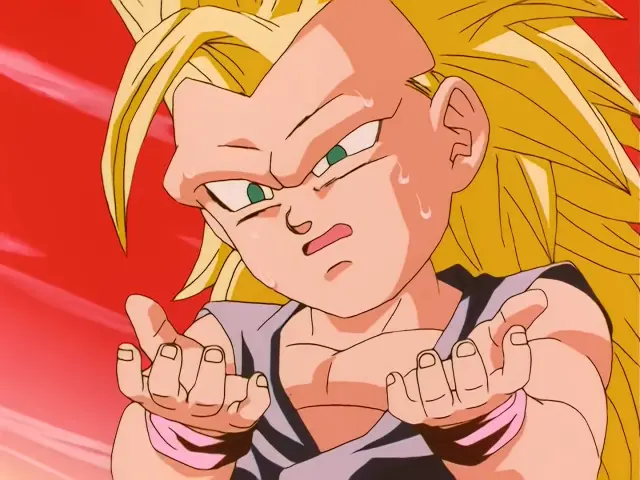 Goku se transforma en Ohzaru Dorado en el episodio 33 de Dragon Ball GT